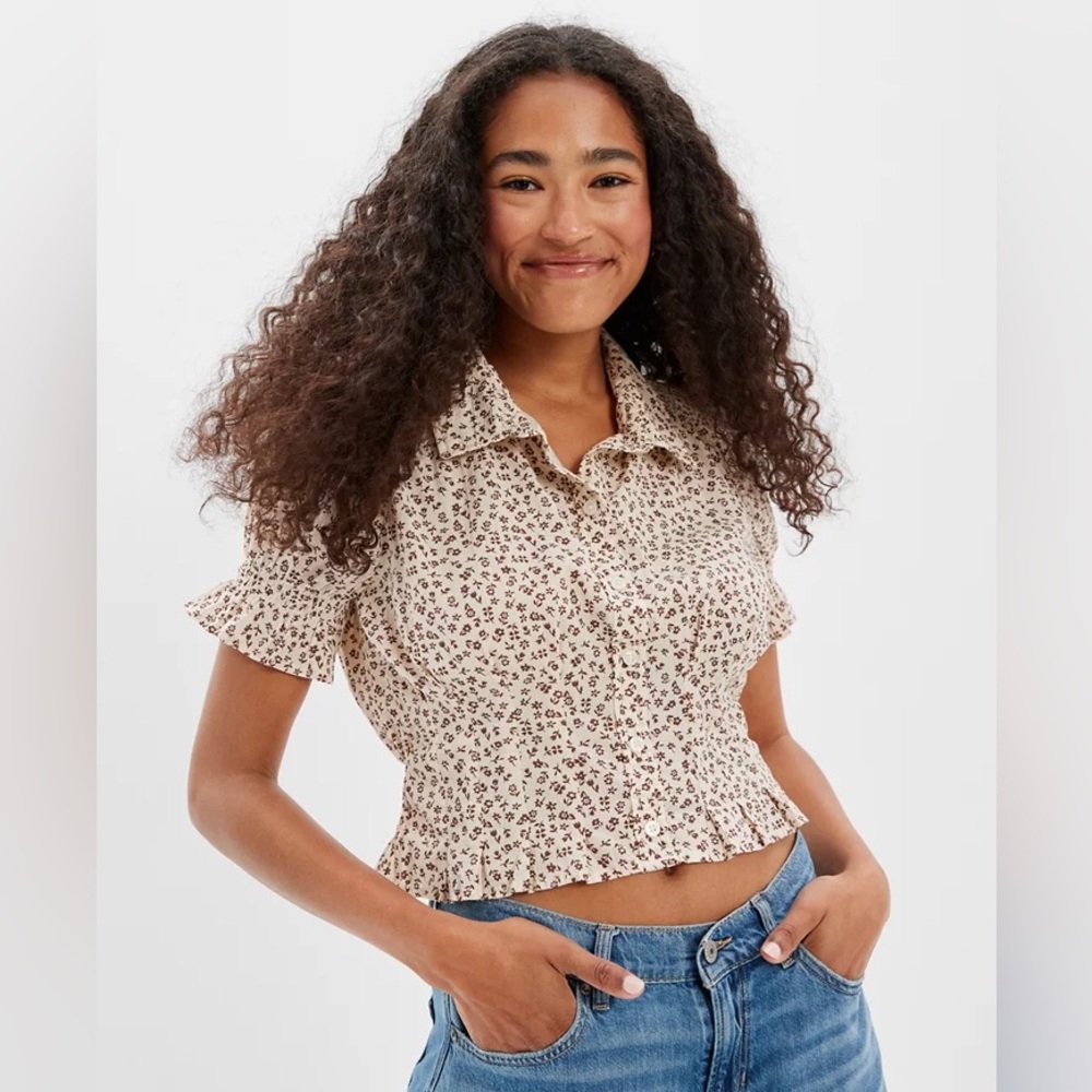 AE Short-Sleeve Button-Up Shirt